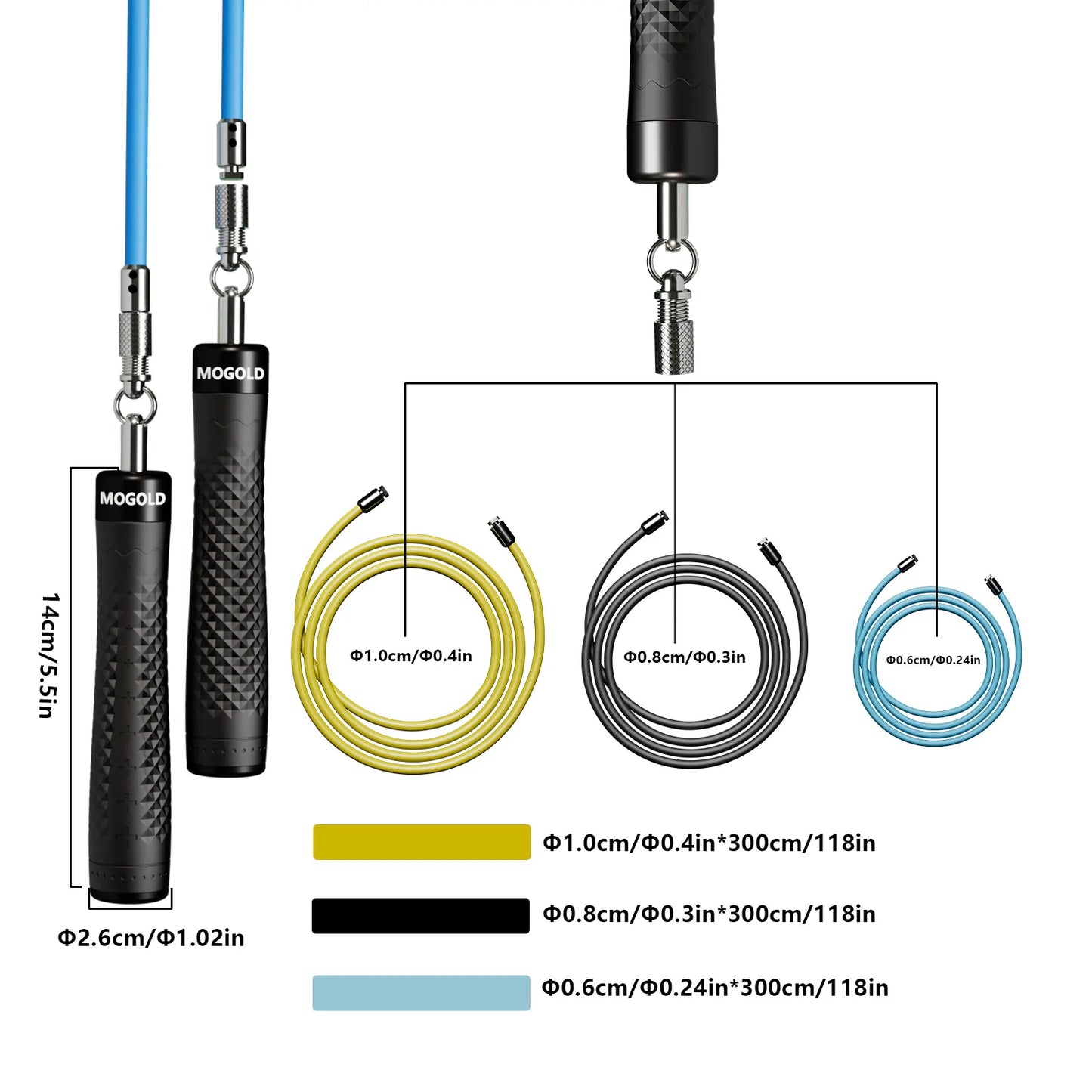 1 Set MOGOLD Professional Jump Rope Adult Weighted Fat Burning Body Shaping Indoor Gym Workout Equipment Aerobic Unisex